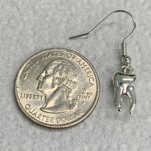 Tooth Earring, Tooth Fairy, Dentist Earring, Dental Hygienist Earrings, Teeth - Picture 5 of 7